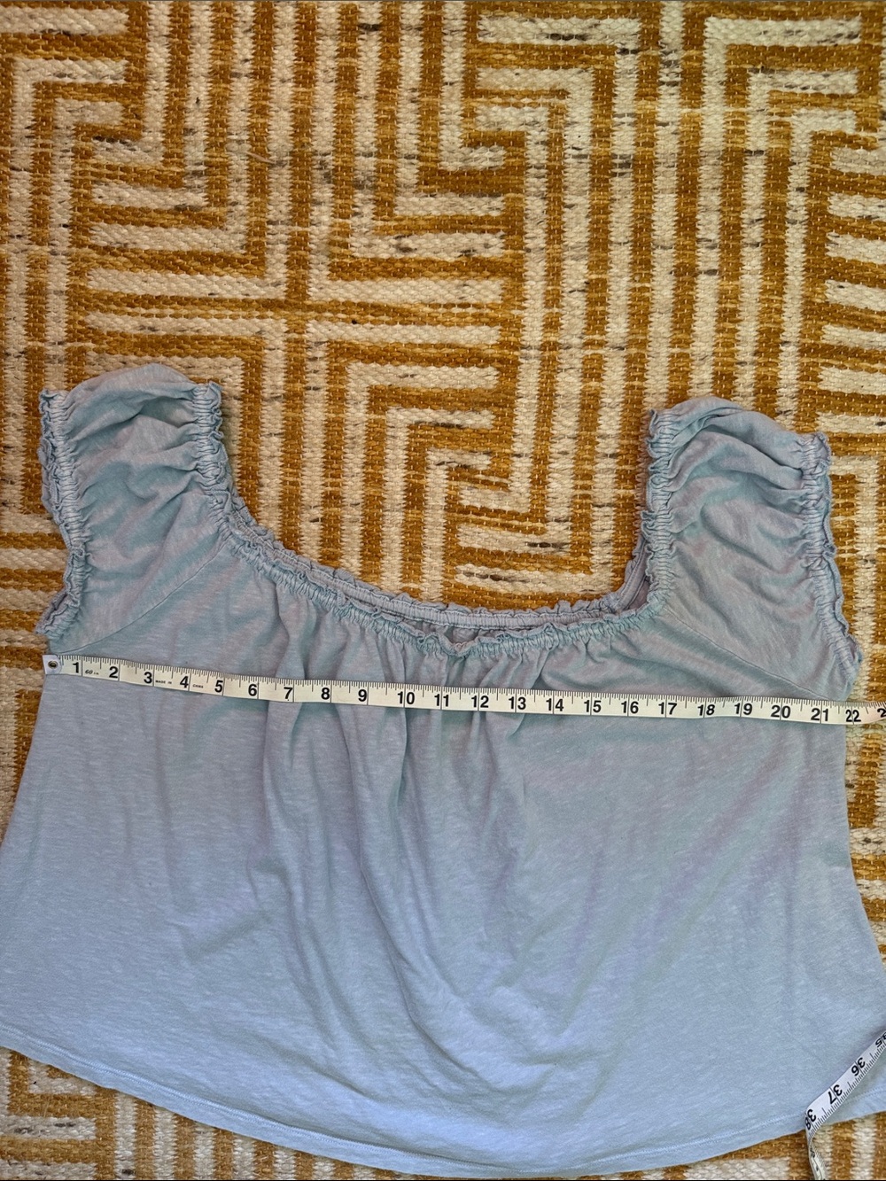 NWOT American Eagle Light Blue 100% Cotton Off-Shoulder Top - Picture 5 of 6